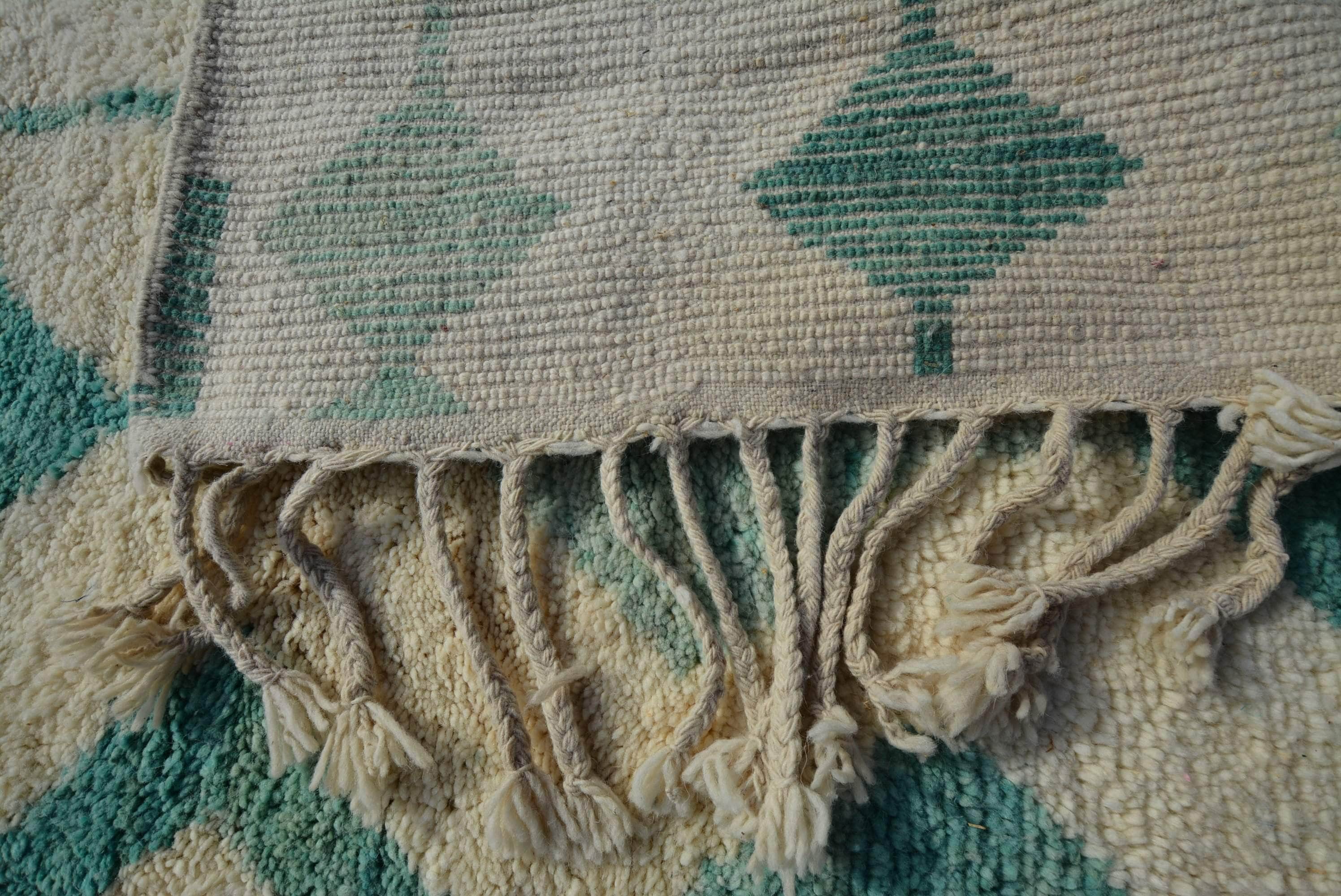 Chaimaa (8'10" x 10'3") - Magical Sea Blue Azilal Rug - Image 4