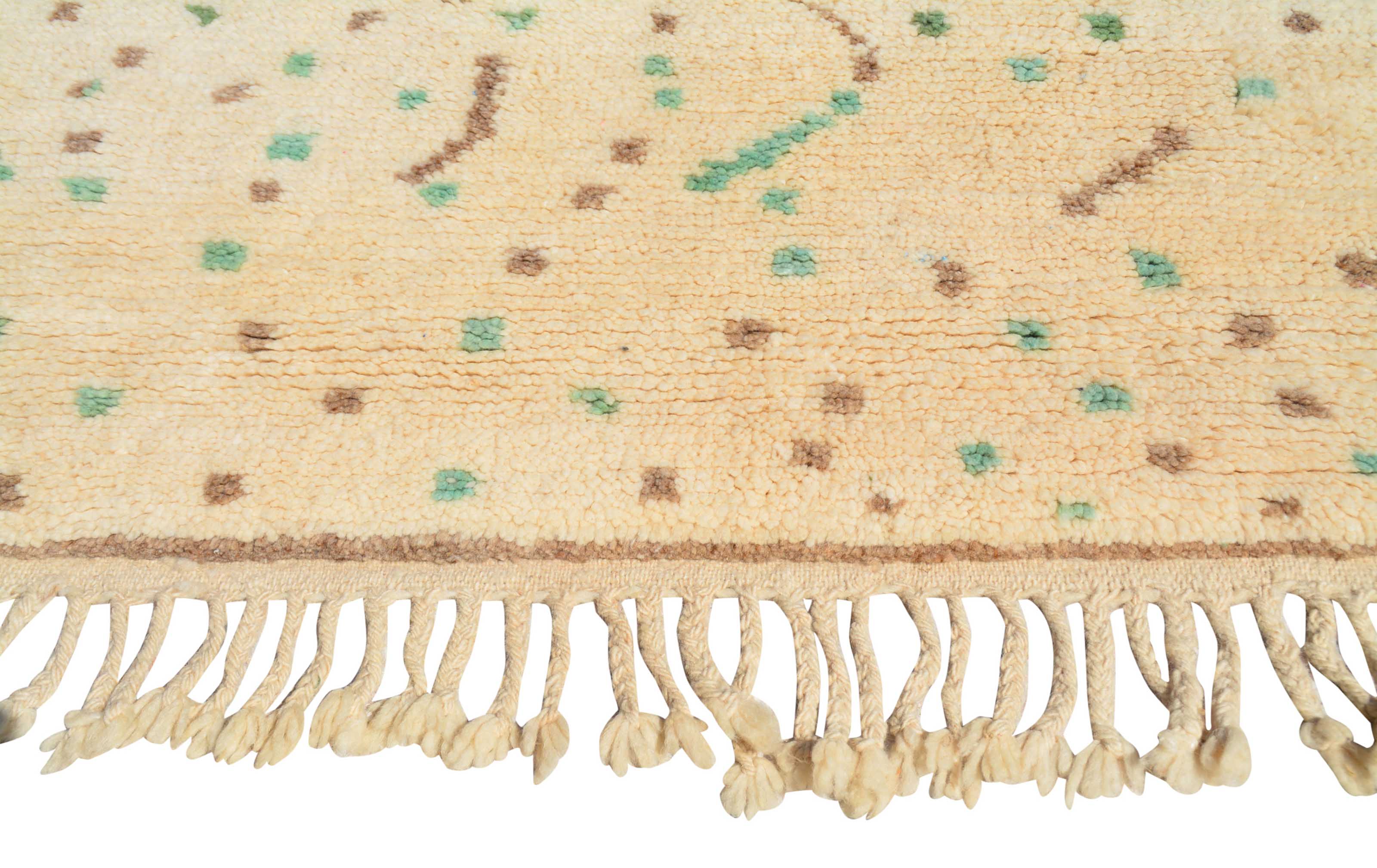 Fahema (4'4" x 5'2") - Classic Ivory Trellis Beni Ourain Rug - Image 3