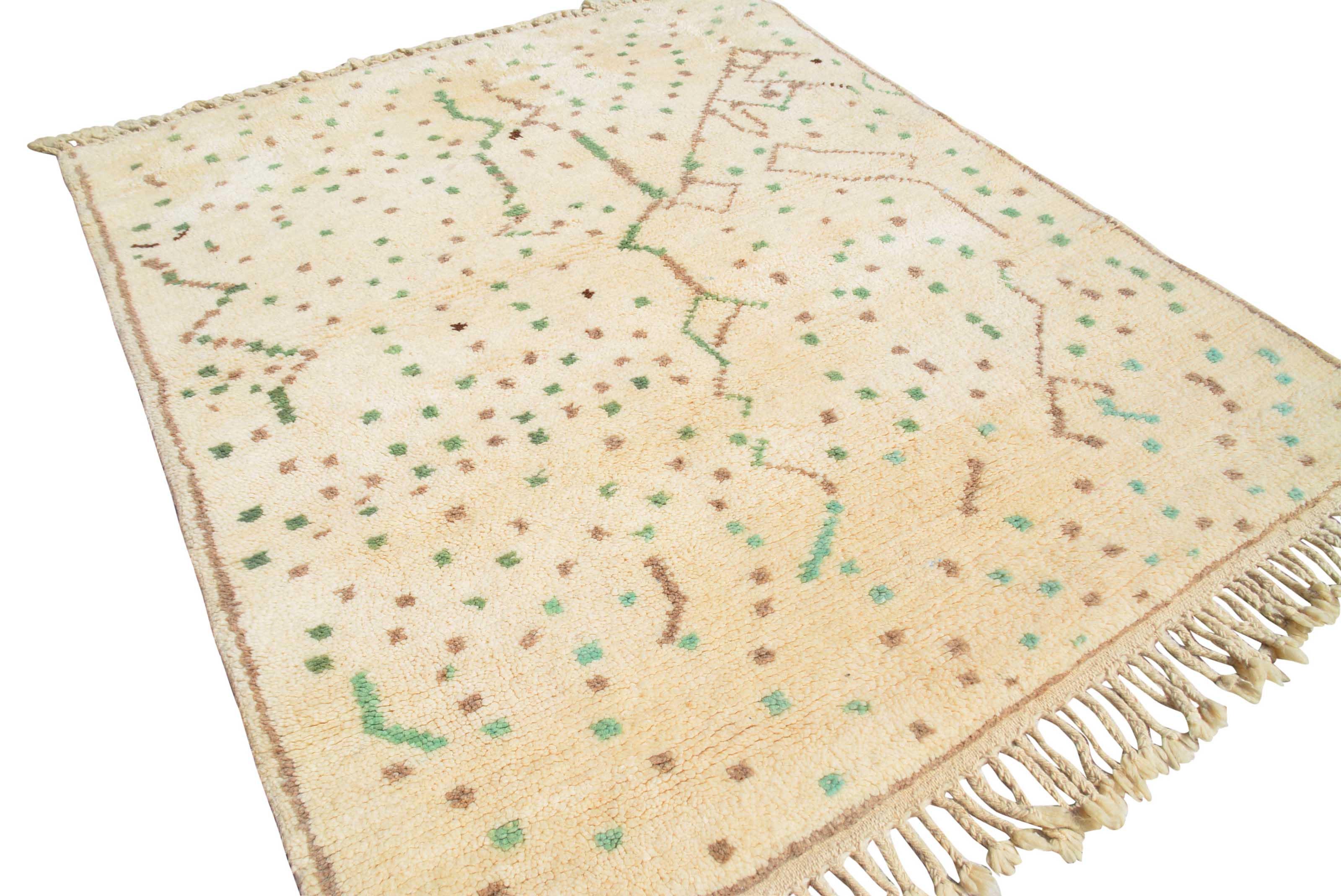 Fahema (4'4" x 5'2") - Classic Ivory Trellis Beni Ourain Rug - Image 5
