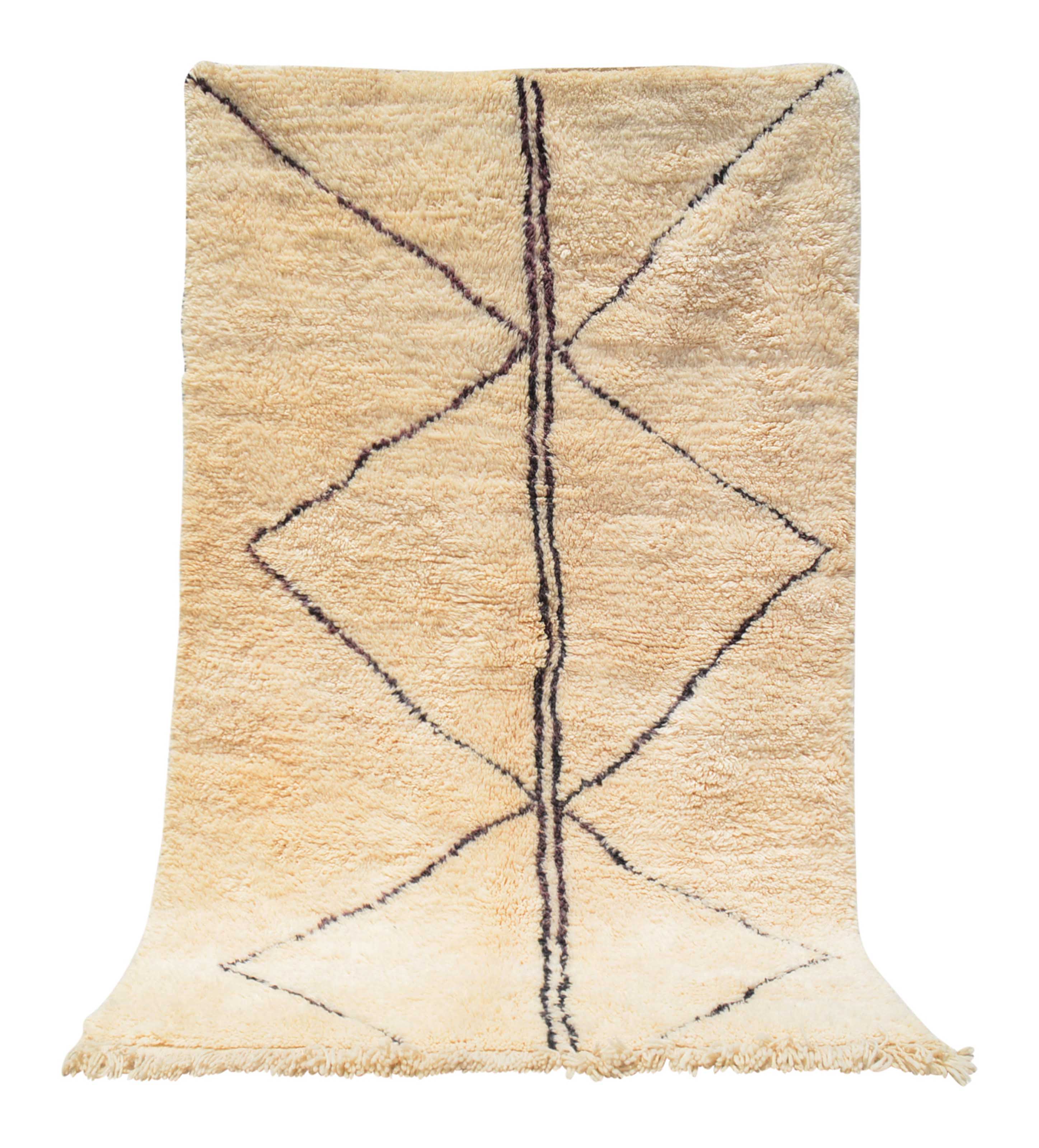 Fine Day (4'10" x 7'8") - Minimalist Bisected Diamond Beni Ourain Rug - Image 6