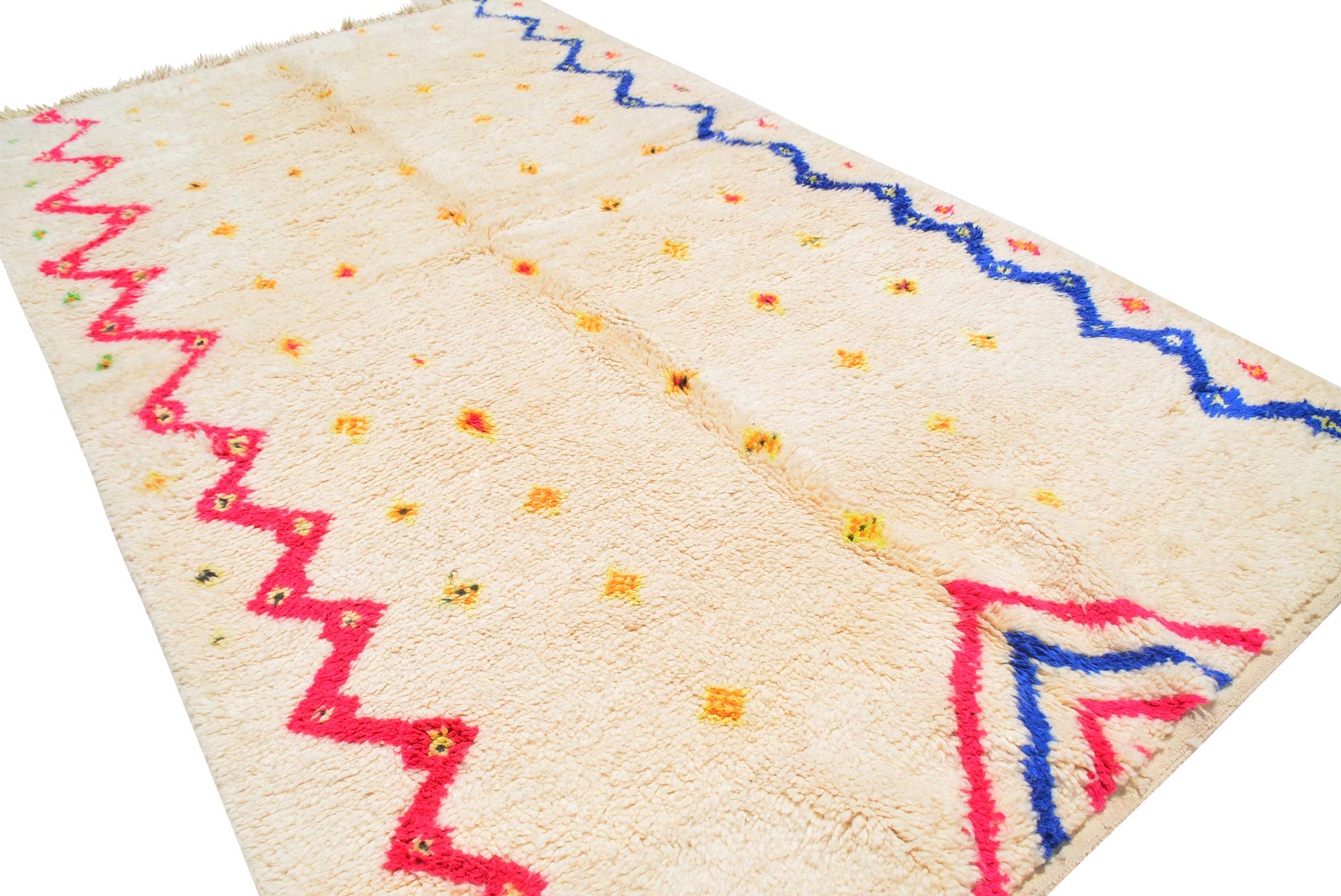 Jackson (5'1" x 9'1") - Vibrant Zig-Zag Border Moroccan Berber Rug - Image 5