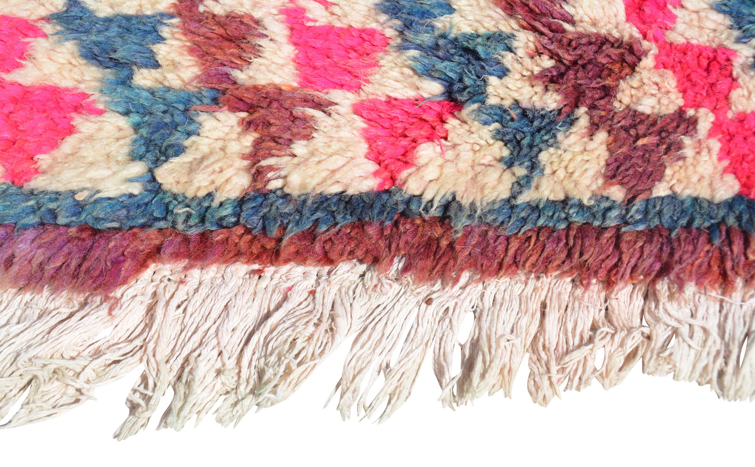 Julia (3'2" x 5'9") – Vintage Pink & Blue Geometric Boujaad Moroccan Accent Rug - Image 5