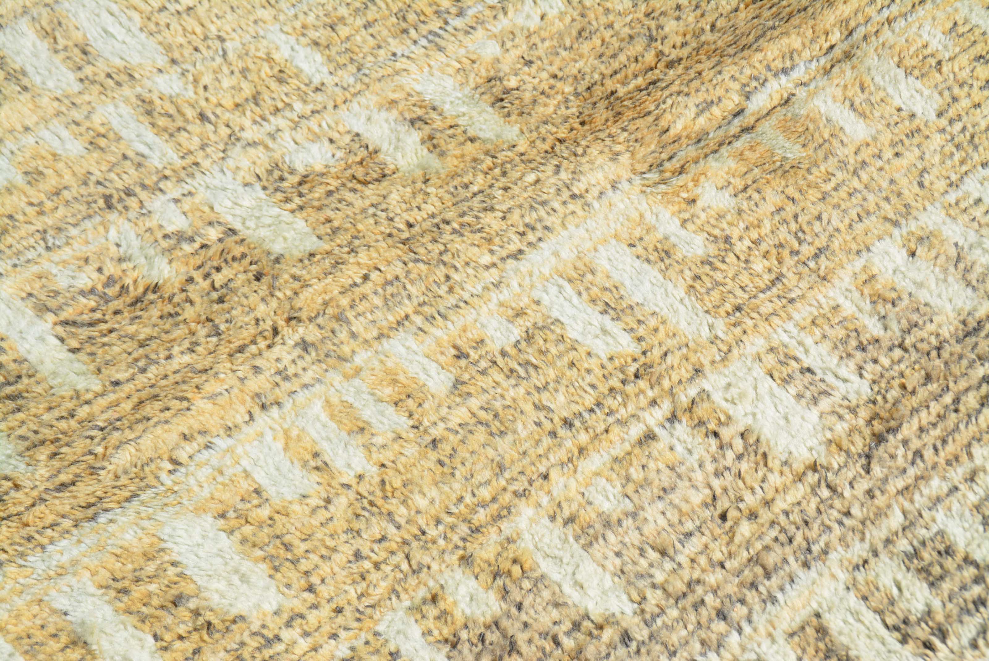 Khawla (4' x 5'8") - Abstract Golden Mustard Skyline Berber Rug - Image 3