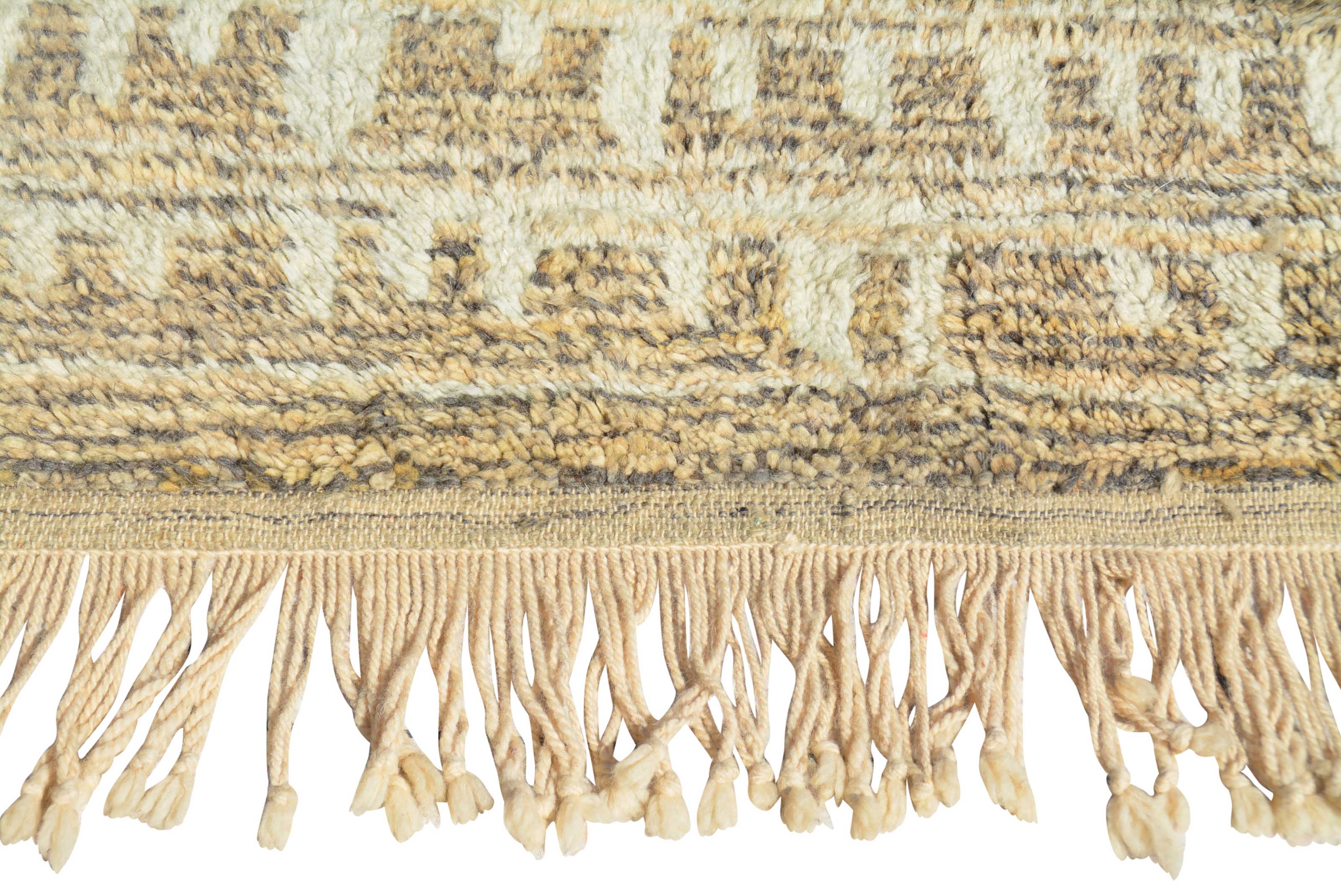 Khawla (4' x 5'8") - Abstract Golden Mustard Skyline Berber Rug - Image 4
