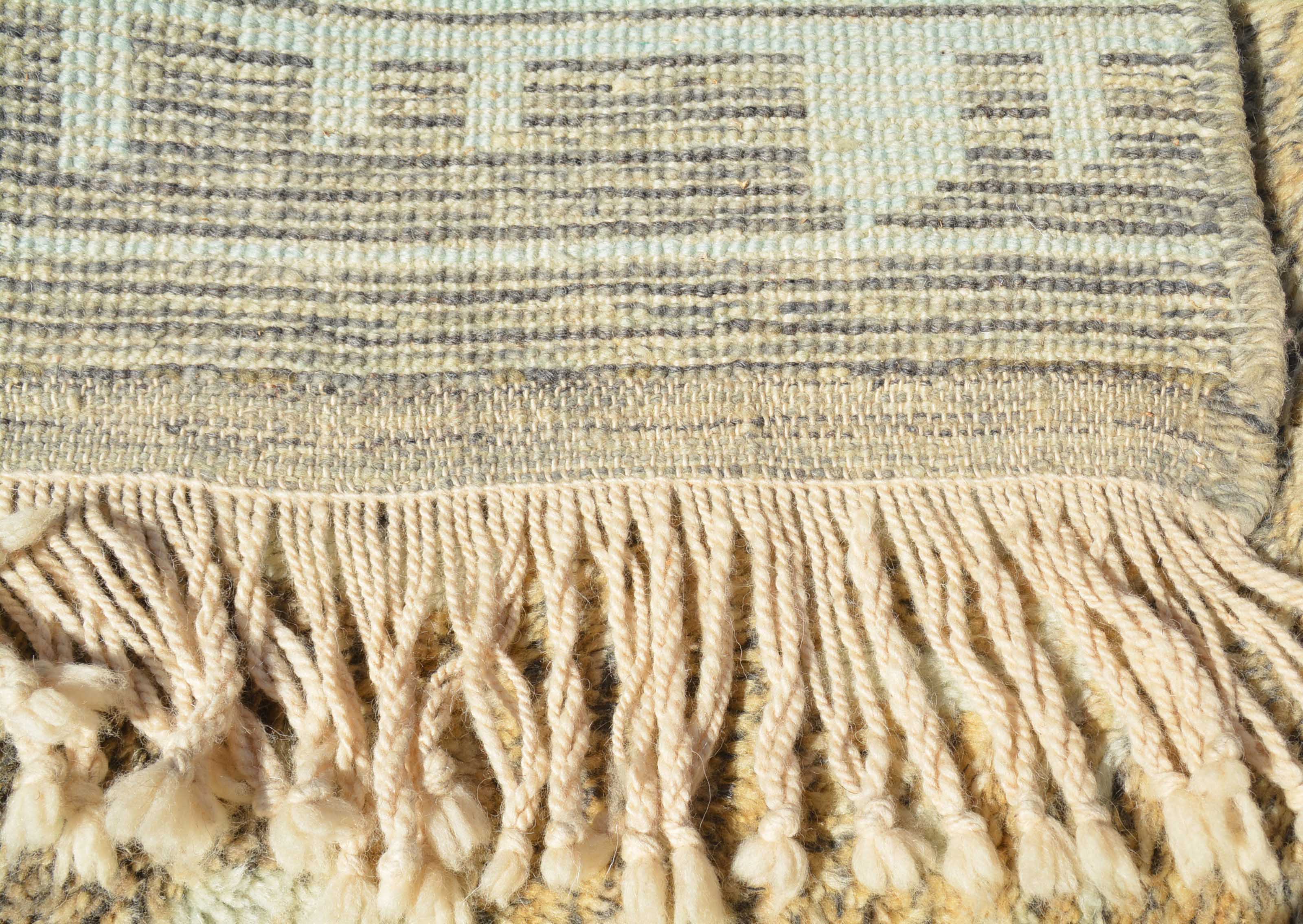 Khawla (4' x 5'8") - Abstract Golden Mustard Skyline Berber Rug - Image 5