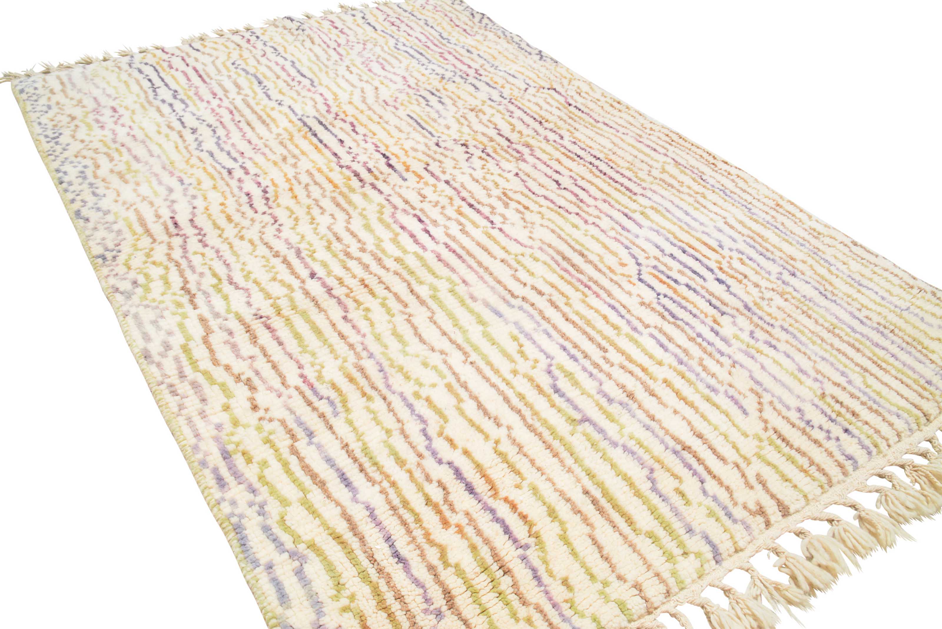 Nora (4'3" x 6'3") - Minimalist Plush Ivory Beni Ourain Rug - Image 4