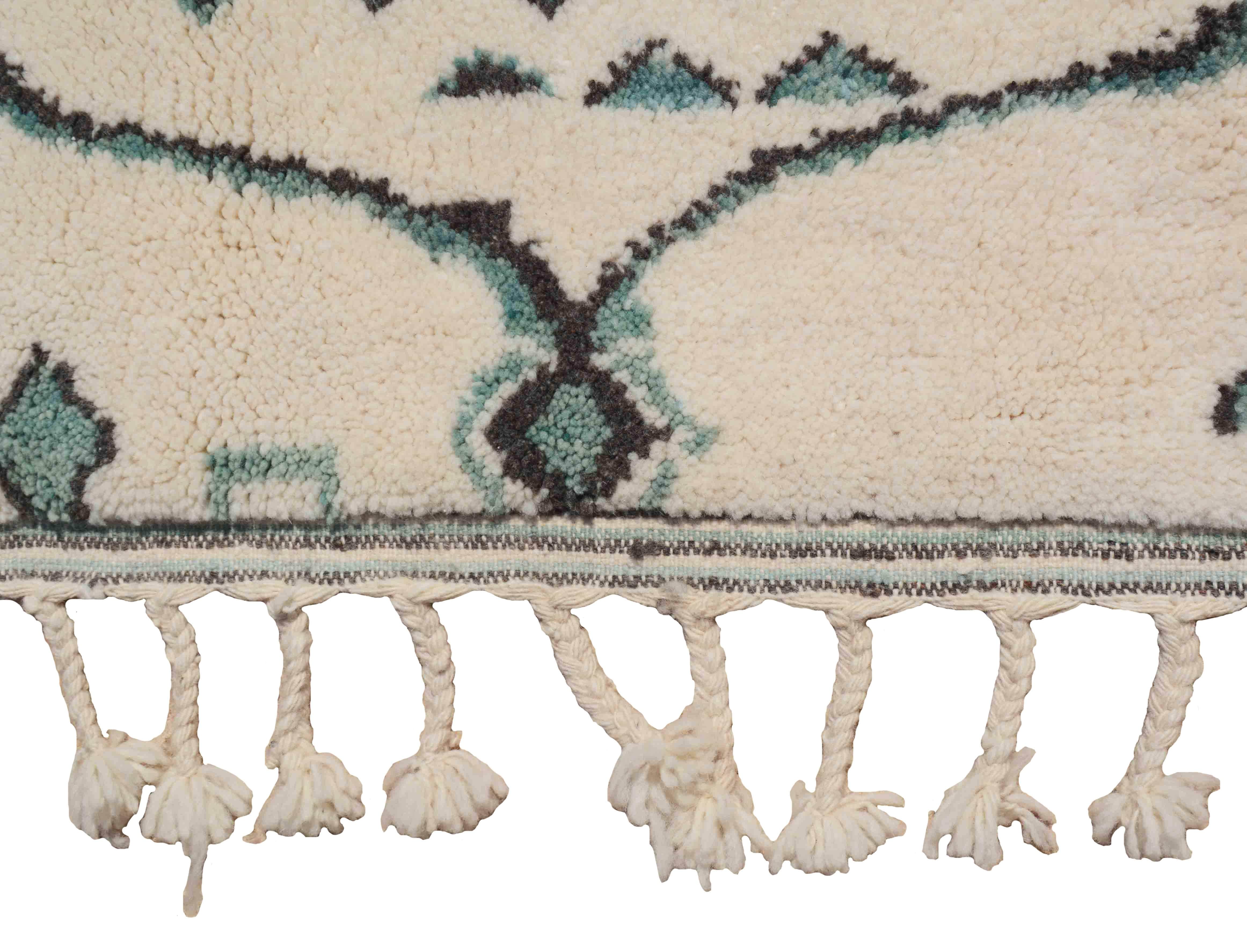 Ocean Crush (5'4" x 7') - Vintage-Inspired Teal Abstract Azilal Rug - Image 3