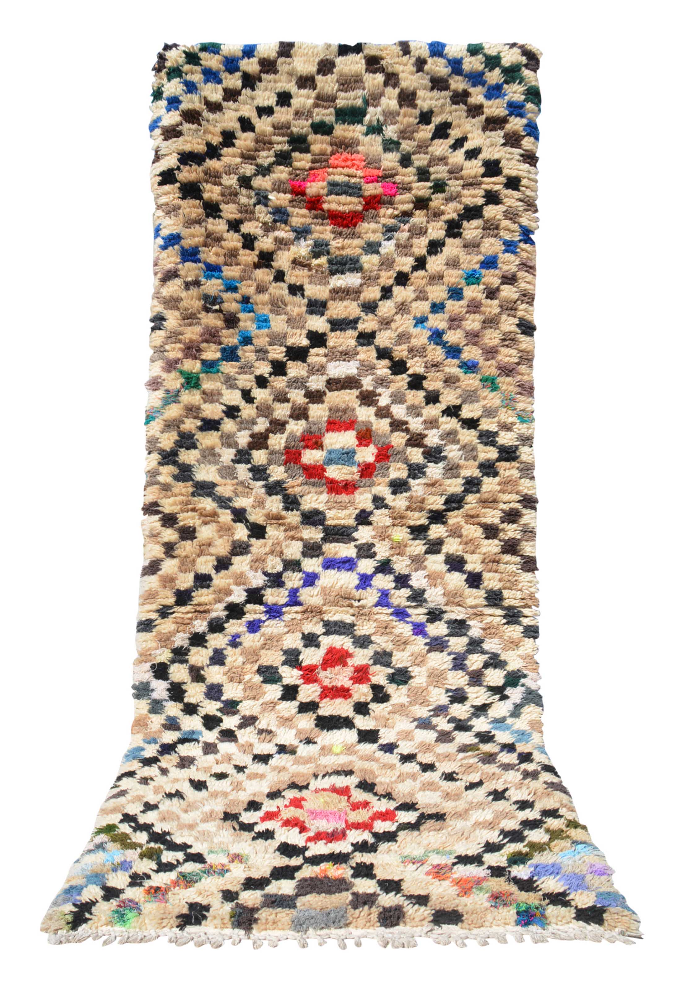 Oh Boy (3'8" x 8'10") – Vintage Pixelated Diamond Azilal Moroccan Runner - Image 4