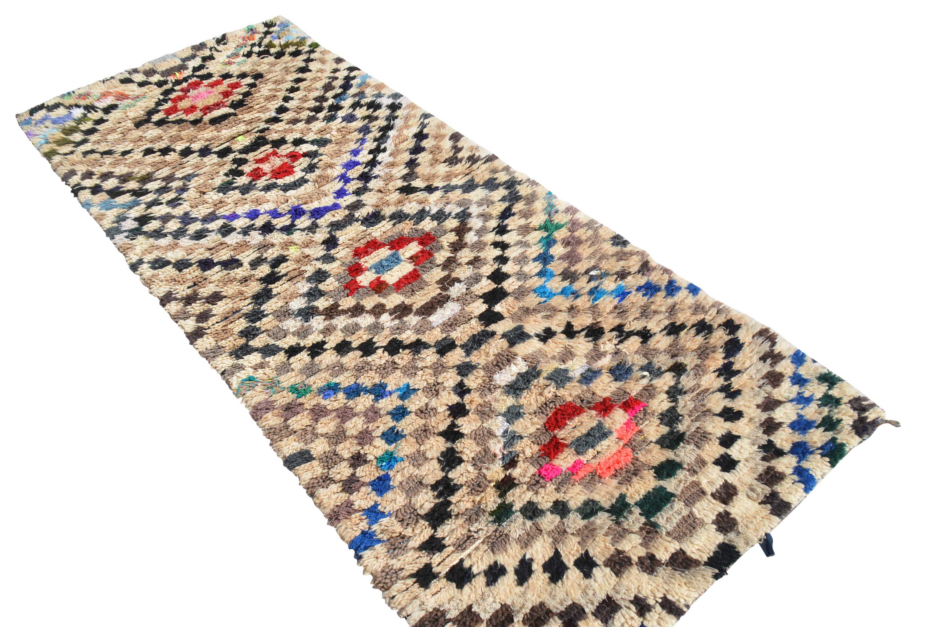 Oh Boy (3'8" x 8'10") – Vintage Pixelated Diamond Azilal Moroccan Runner - Image 5