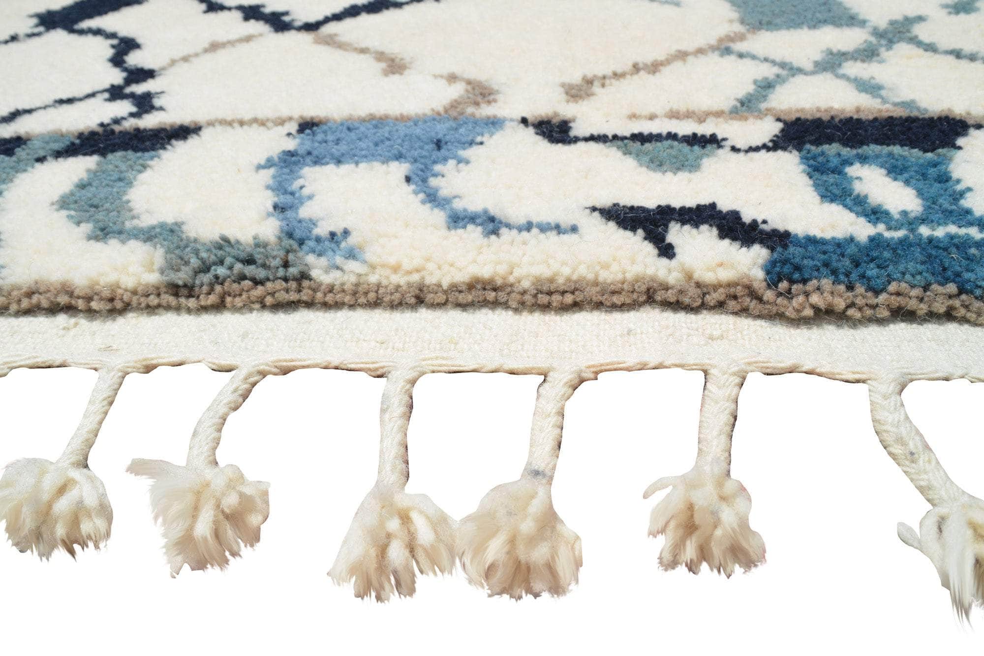 Pompeii (5'1" x 7'10") - Broken Traditional Navy Berber Azilal Rug - Image 3