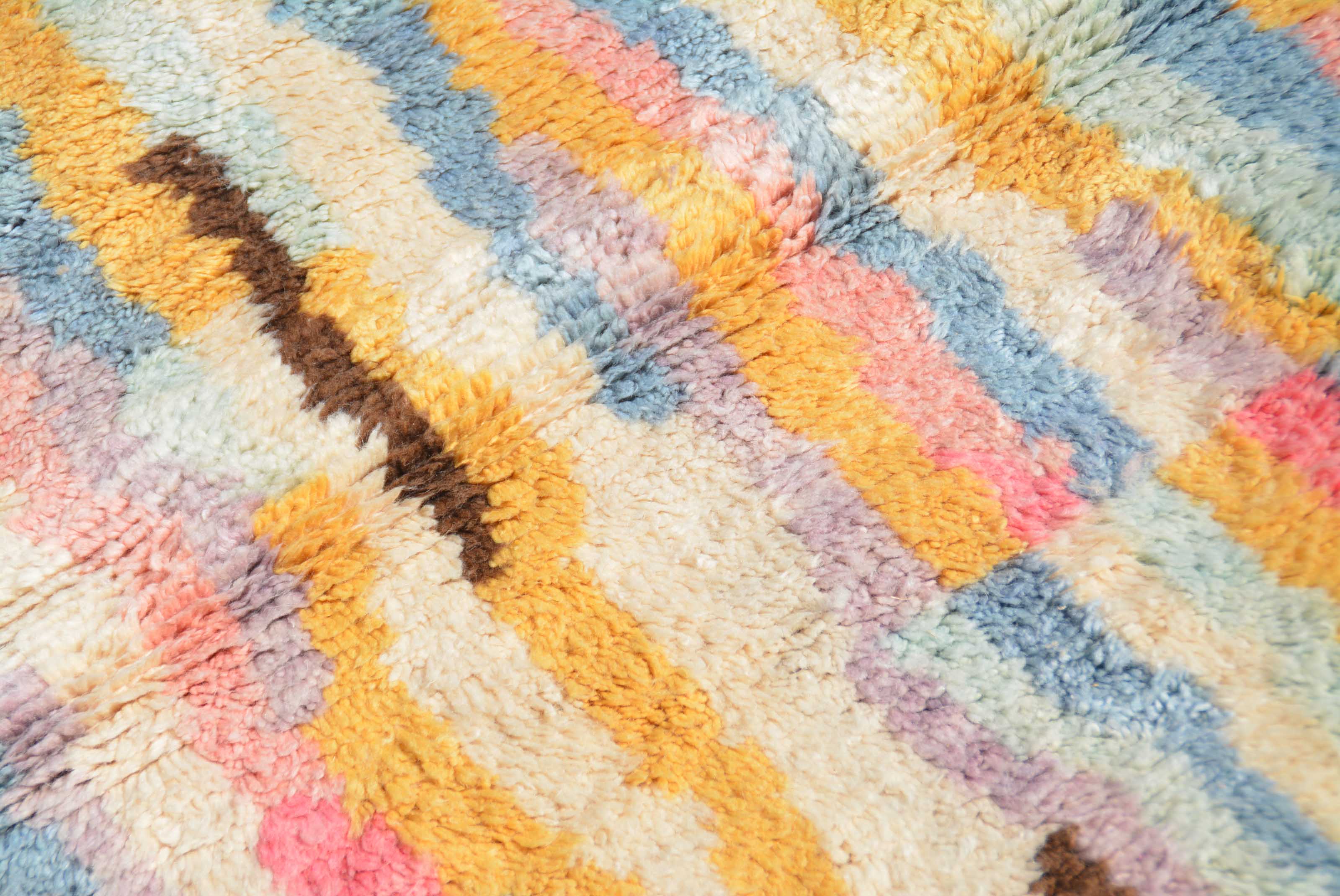Tizni (3'10" x 5'6") - Vibrant Pastel Striped Azilal Rug - Image 3