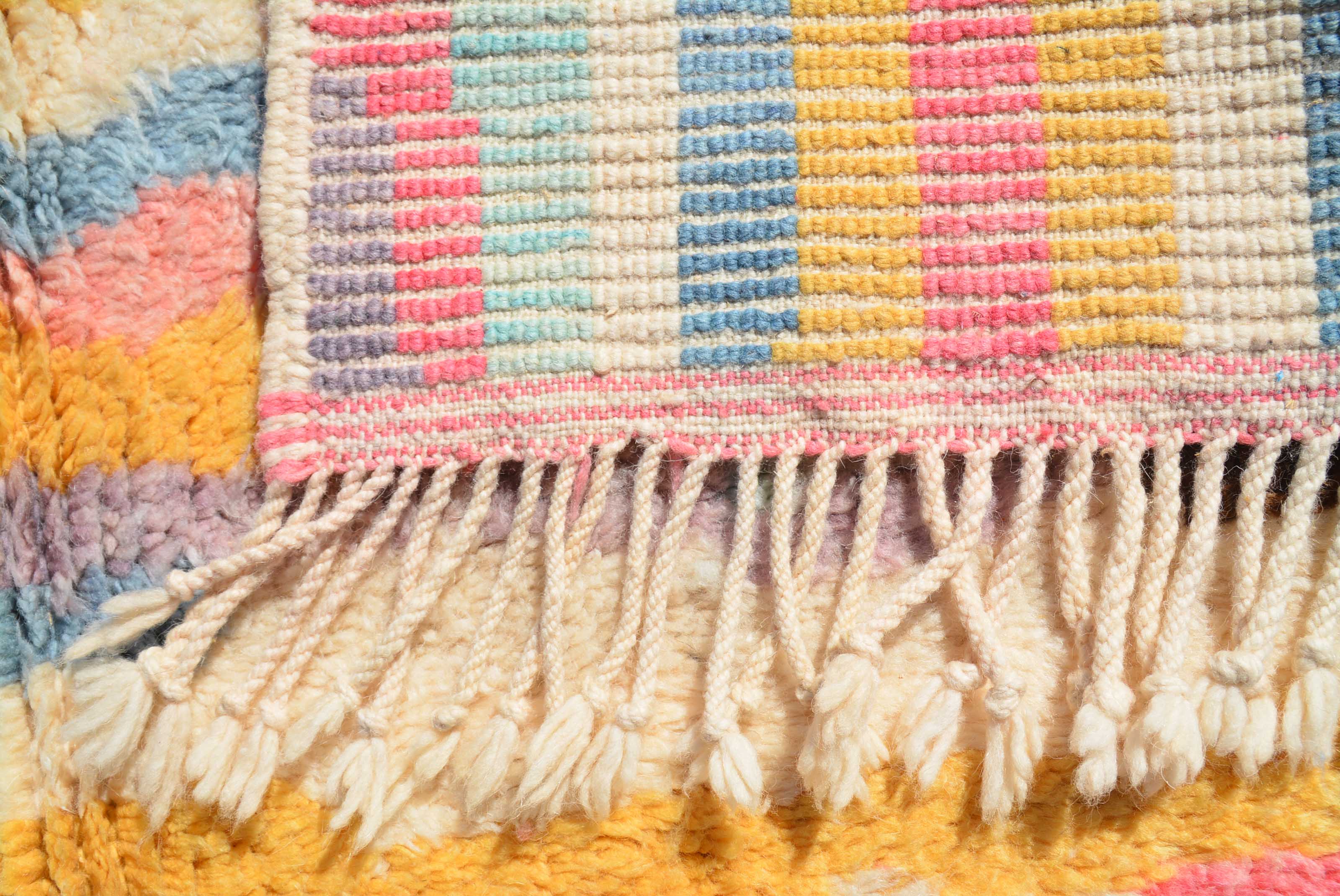 Tizni (3'10" x 5'6") - Vibrant Pastel Striped Azilal Rug - Image 5