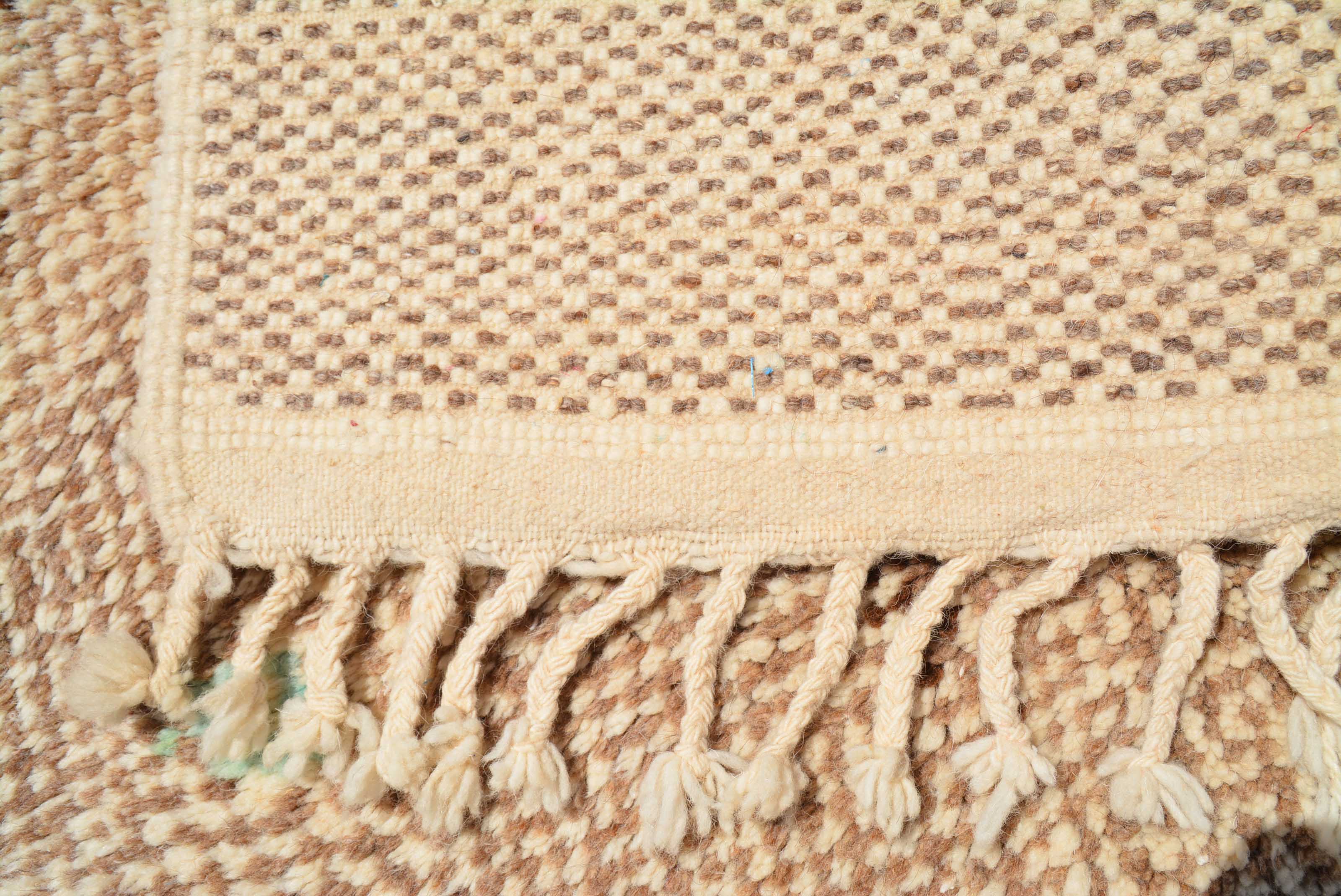 Yousra (4'3" x 6'2") - Earthy Blue & Brown Abstract Azilal Rug - Image 5