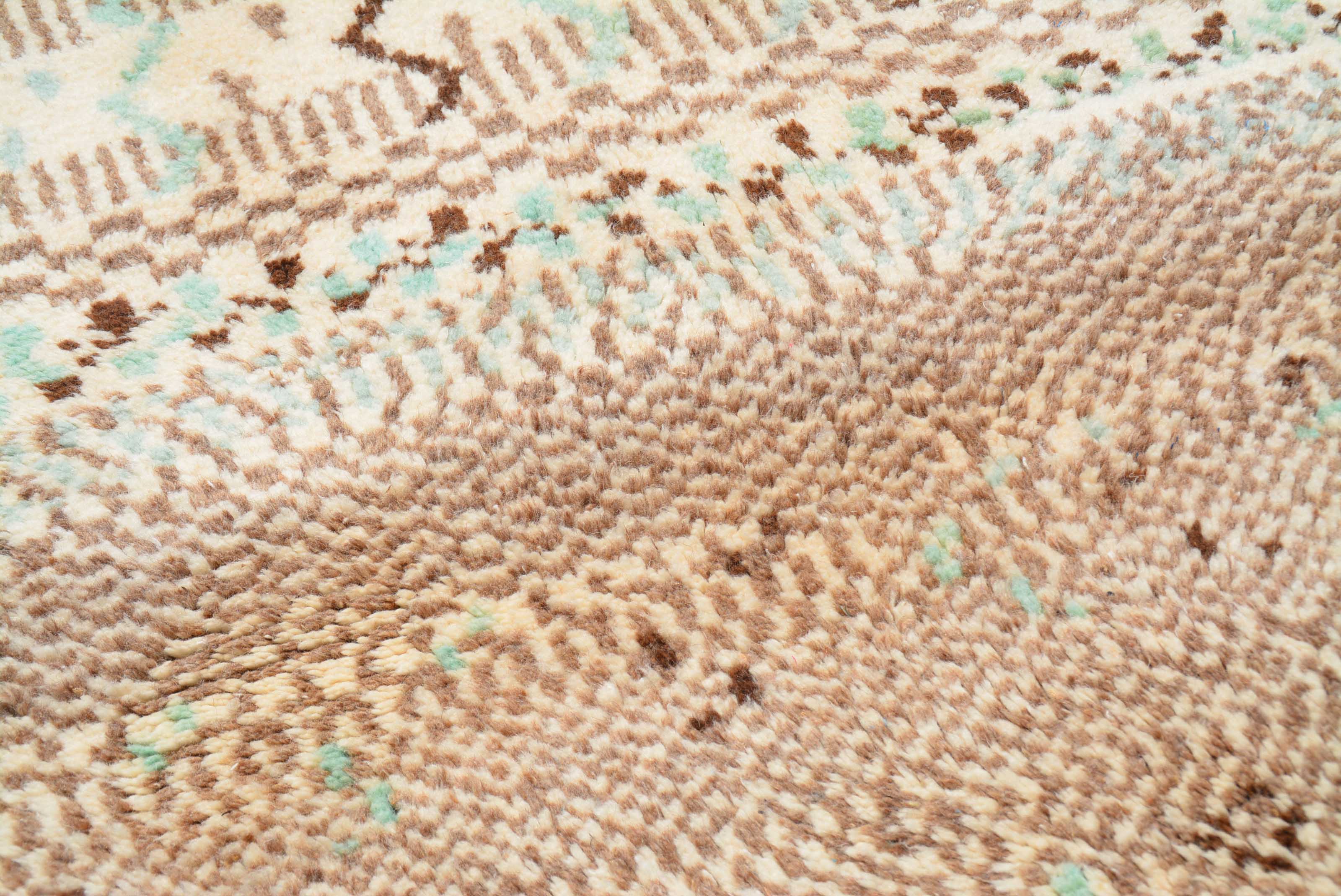 Yousra (4'3" x 6'2") - Earthy Blue & Brown Abstract Azilal Rug - Image 7