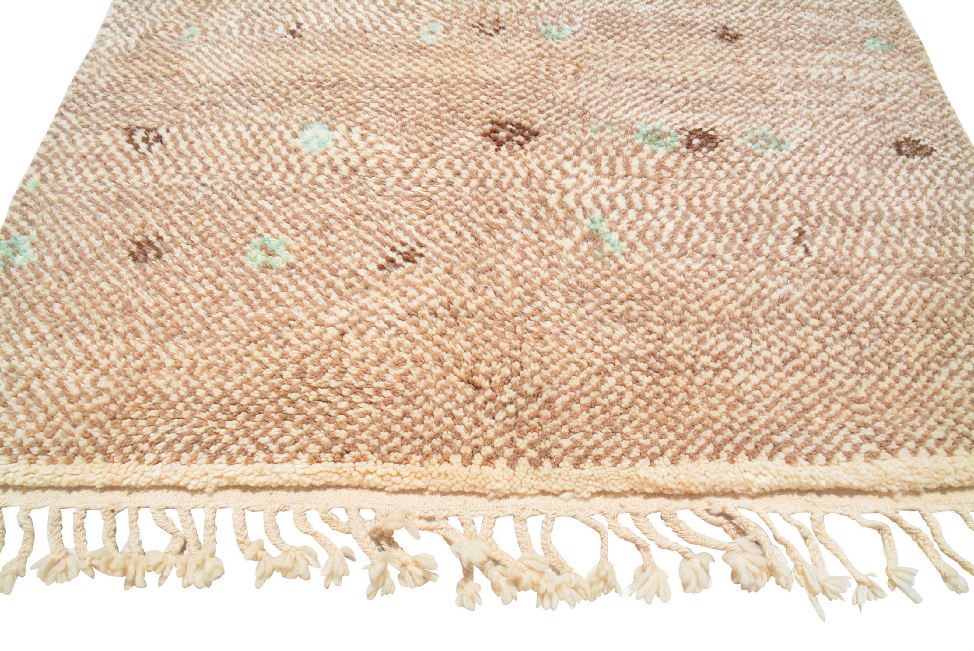 Yousra (4'3" x 6'2") - Earthy Blue & Brown Abstract Azilal Rug - Image 8